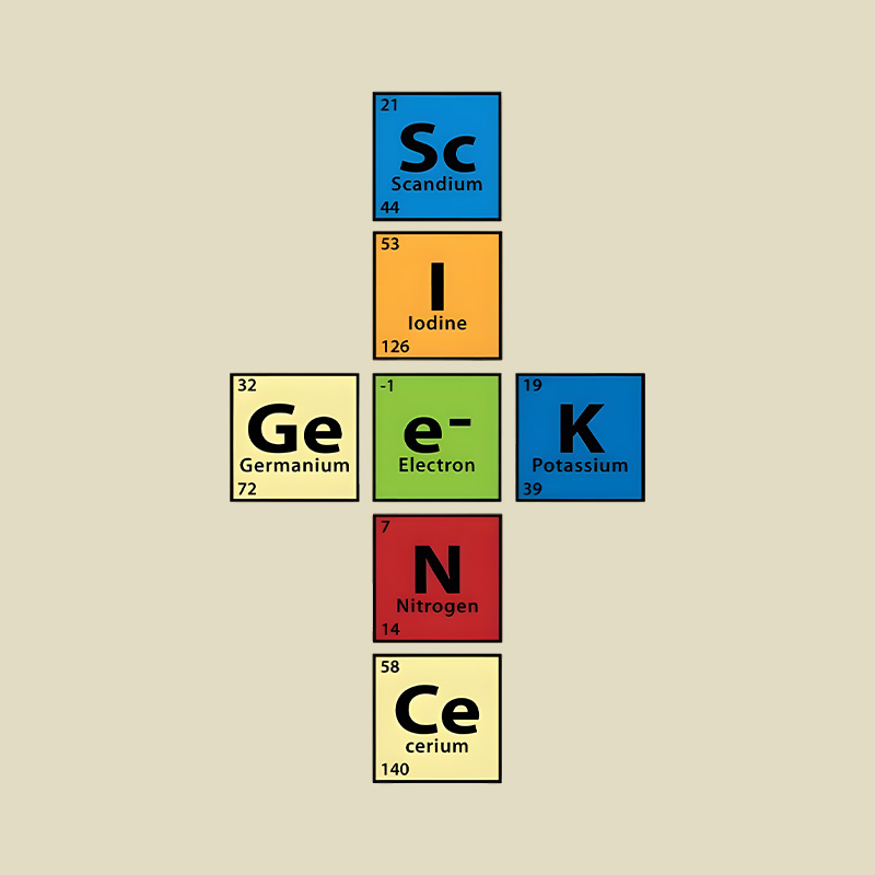 Scigeek Nerd Periodic Table Playful T-Shirt