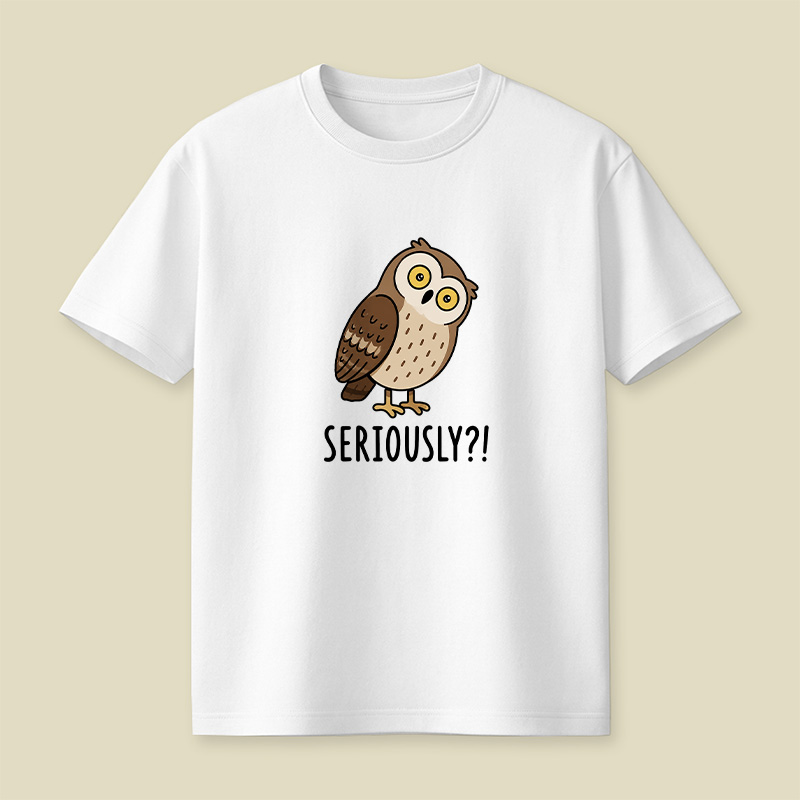 Funny Skeptical Owl Seriously Playful T-Shirt
