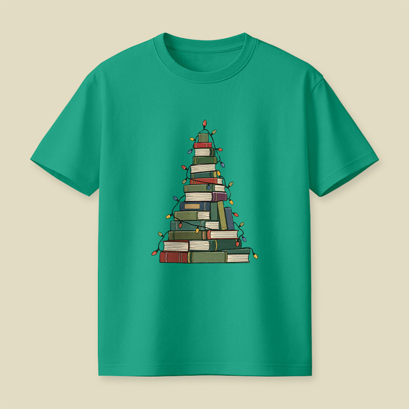 Christmas Book Tree Playful T-Shirt