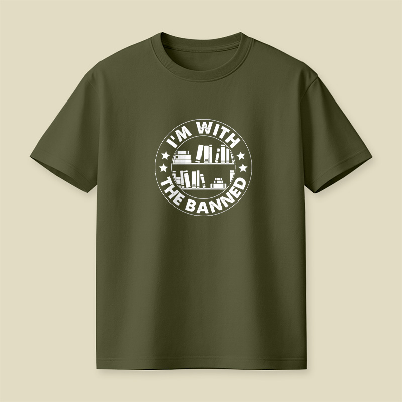 I Am With The Banned Reading Book Playful T-Shirt
