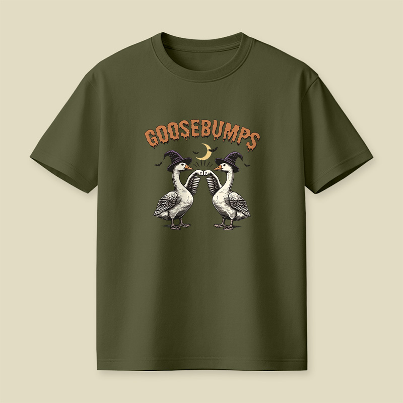 Goosebumps Geese Pun Halloween Playful T-Shirt