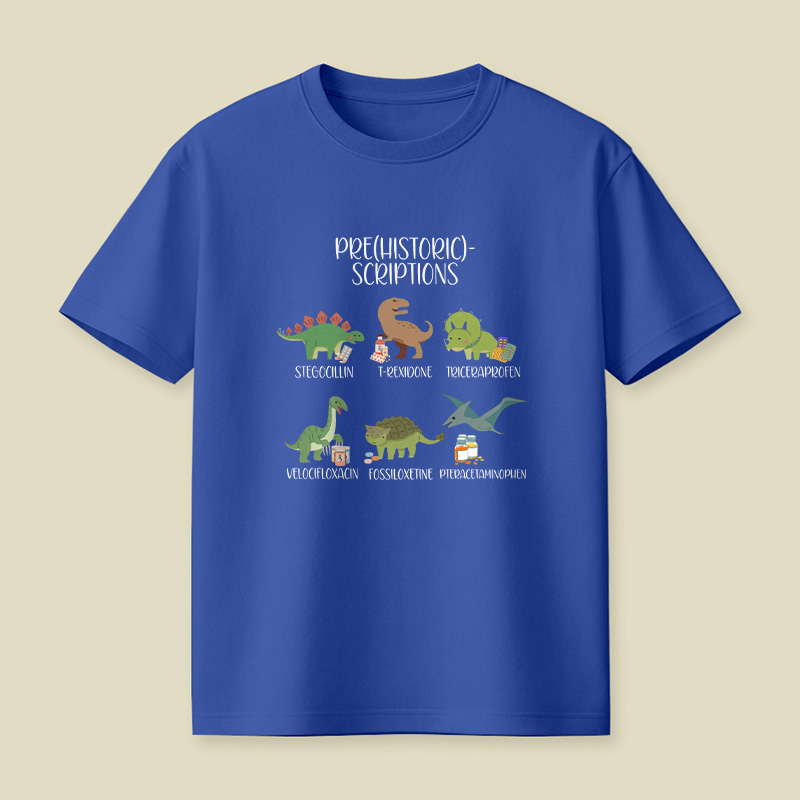 Prehistoric Scriptions Dinosaur Medical Pun Playful T-Shirt