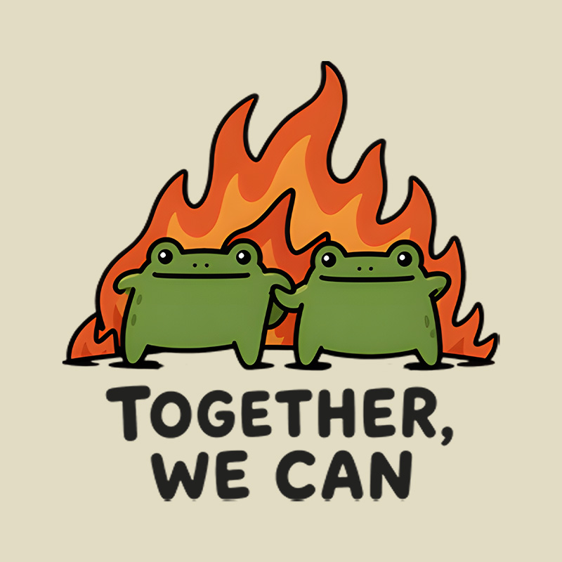 Together We Can Frogs On Fire Playful T-Shirt