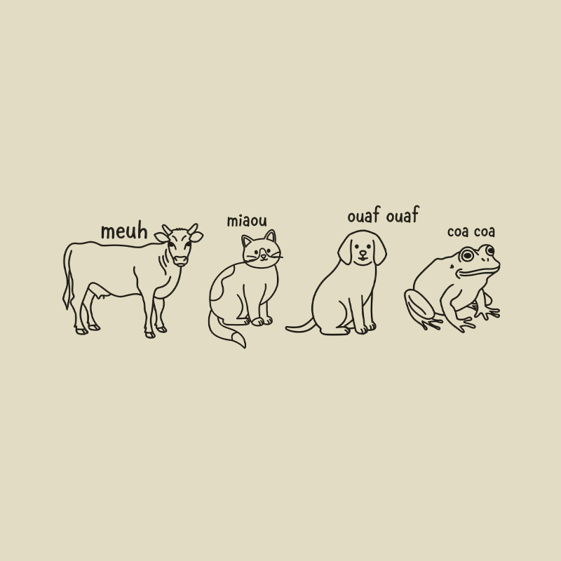 French Animal Sound Pun Playful T-Shirt