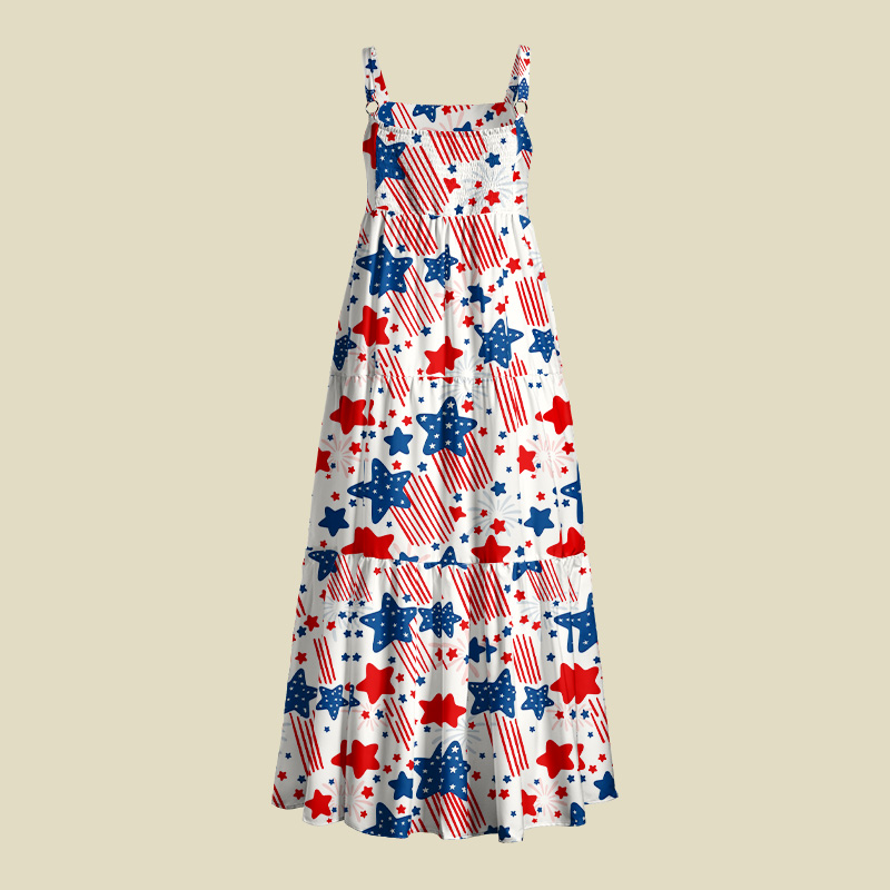 Star-Spangled Sparkler Playful Maxi Dress