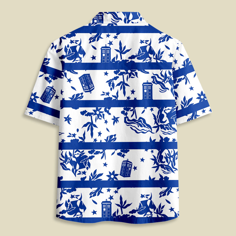 Blue Willow Tardis Button Up Pocket Shirt