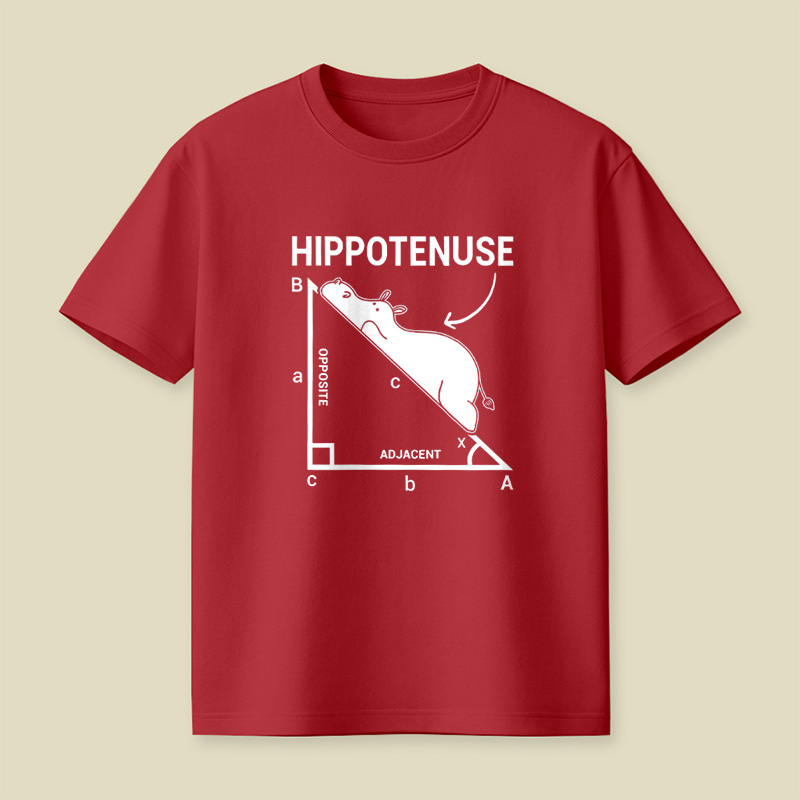 Hippotenuse Hippo Math Pun Playful T-Shirt