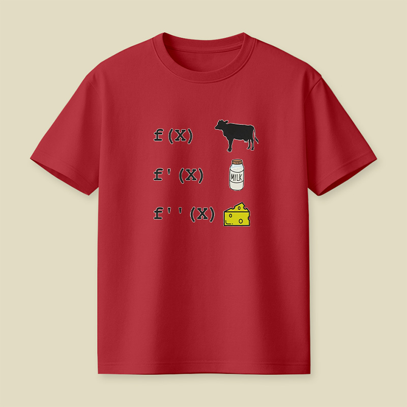 Calculus Derivative Cow Math Pun Playful T-Shirt