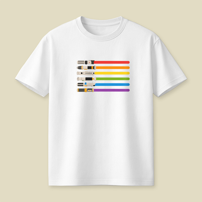 Lightsaber Rainbow Playful T-Shirt