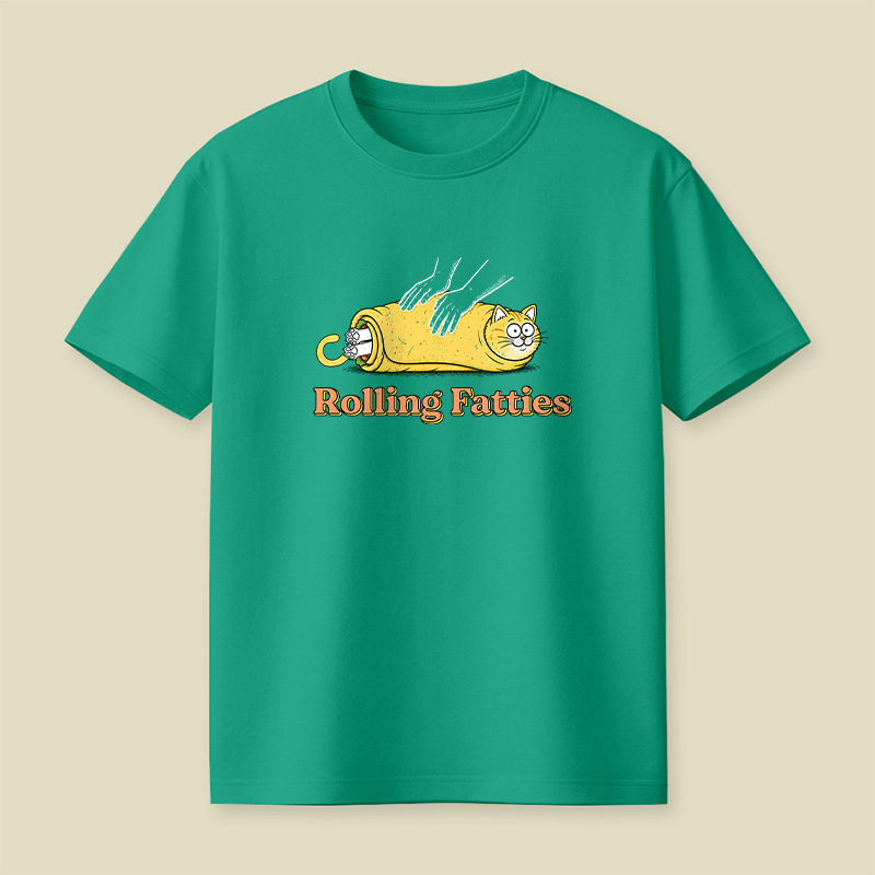 Rolling Fatties Burrito Cat Playful T-Shirt