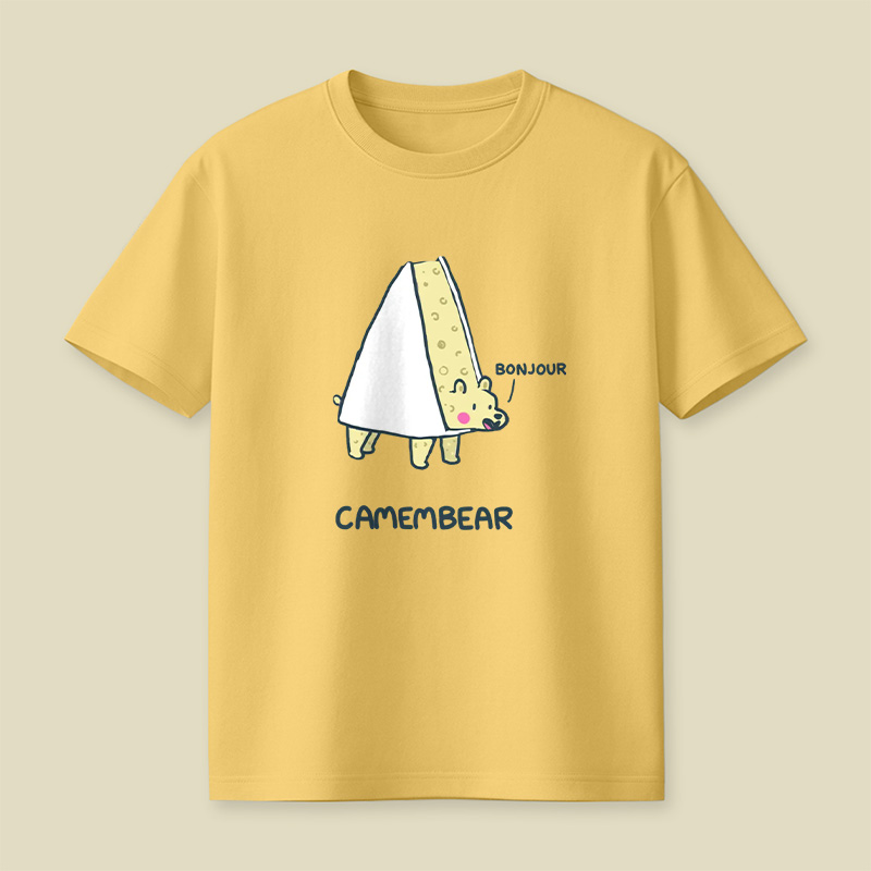 Camembear French Cheese Bear Pun Playful T-Shirt