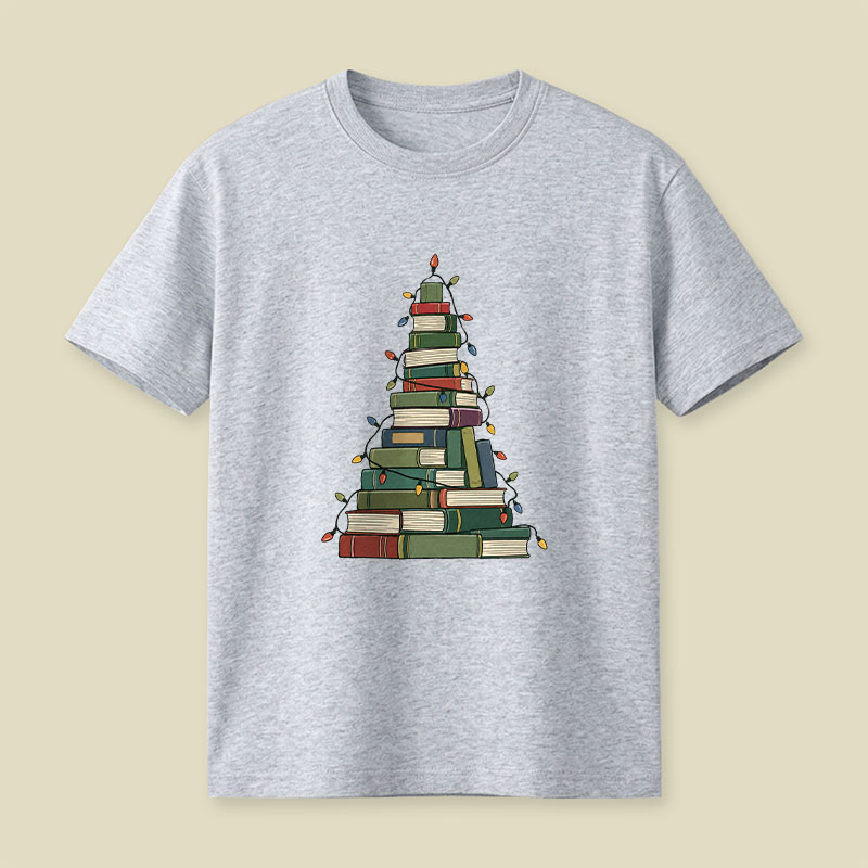 Christmas Book Tree Playful T-Shirt