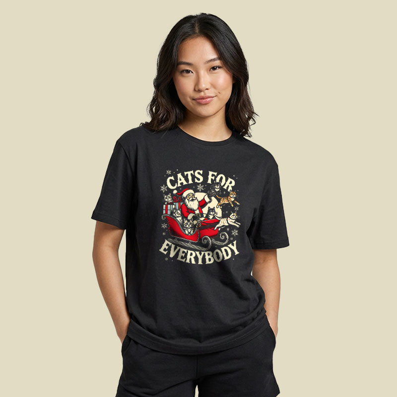Christmas Cat Santa Cat Lover Playful T-Shirt