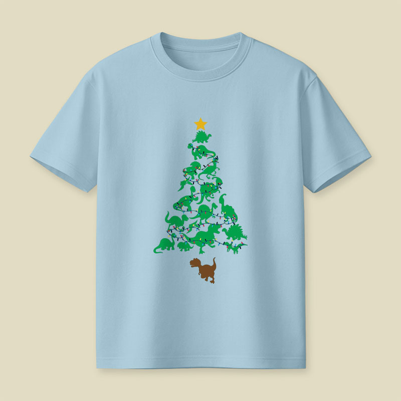 Dino Christmas Tree Playful T-Shirt