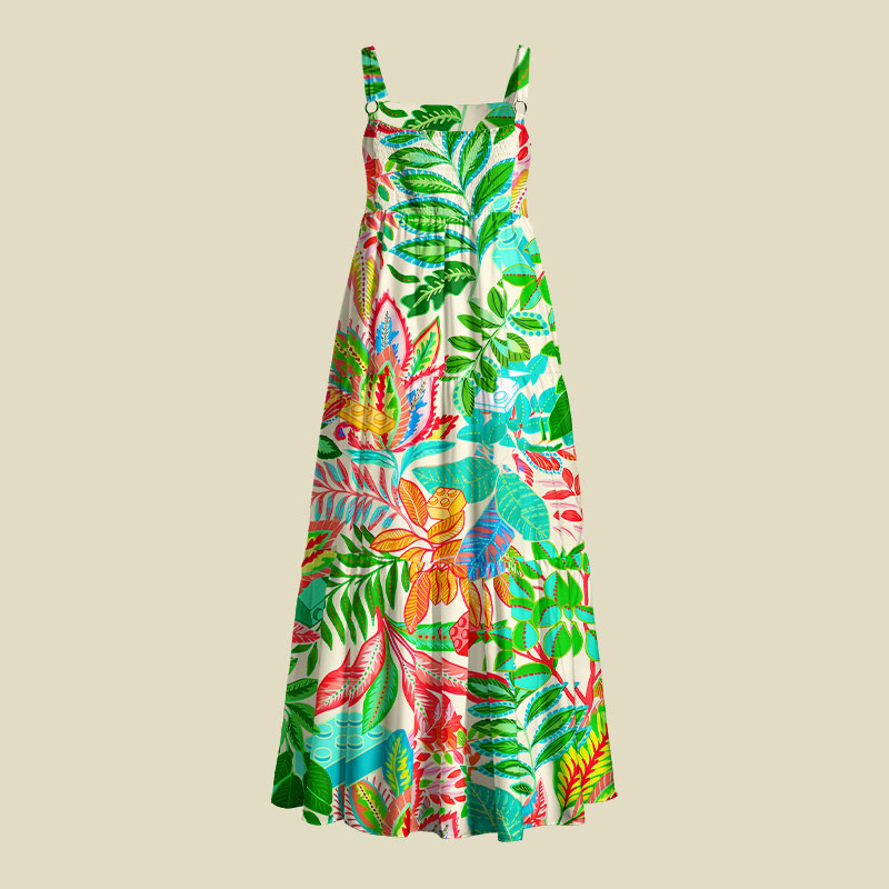 Tropical Blocks Playful Maxi Dress