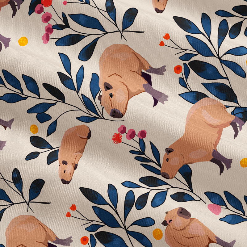 Capybara and Plants Playful Maxi Dress