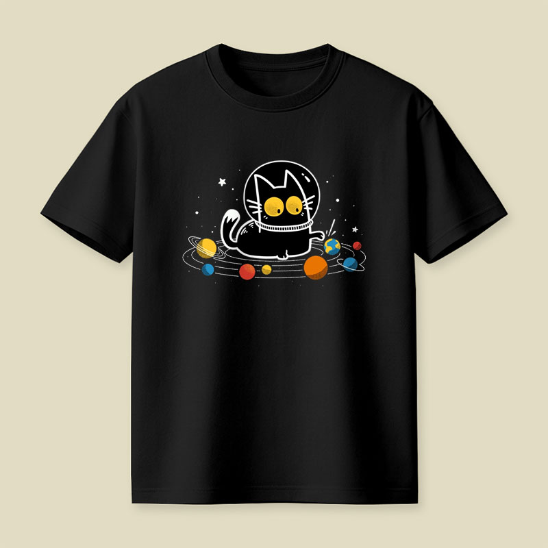 Cat Among the Planets Playful T-Shirt