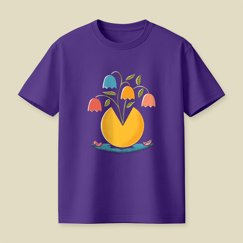 Retro Arcade Flowers Playful T-Shirt