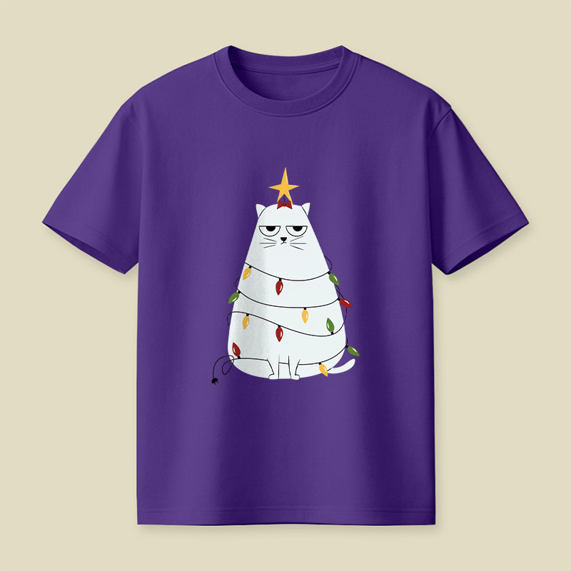 Grumpy Christmas Cat Playful T-Shirt