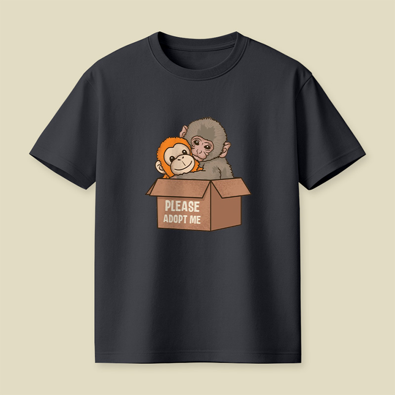 Please Adopt Me Monkey Playful T-Shirt