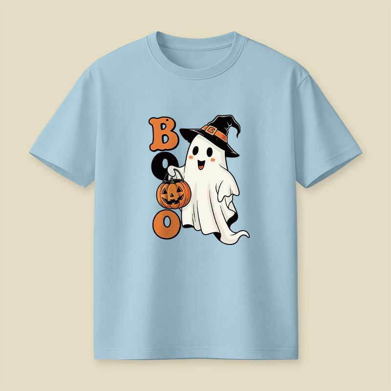 Cute Ghost Boo Halloween Pumpkin Playful T-Shirt