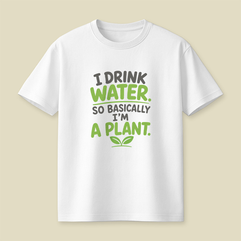 I Drink Water I Am Basically A Plant Playful T-Shirt