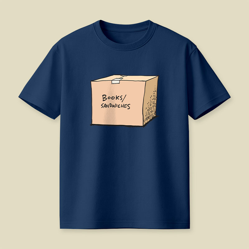 A Box Of Books Sandwiches Playful T-Shirt