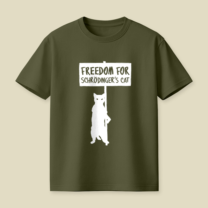 Freedom For Schrödinger's Cat Nerdy Playful T-Shirt