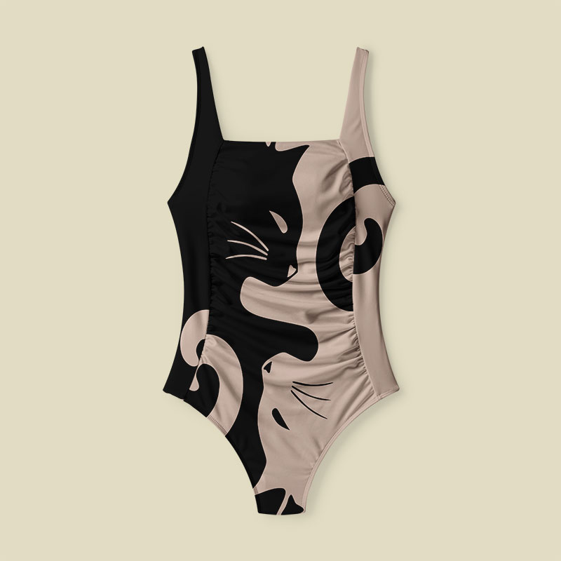 Cats Rule Tummy Control One Piece Swimsuit