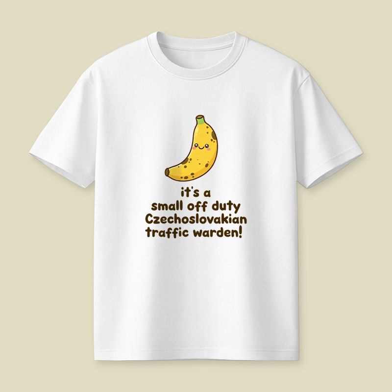 Small Off Duty Traffic Warden Banana Playful T-Shirt