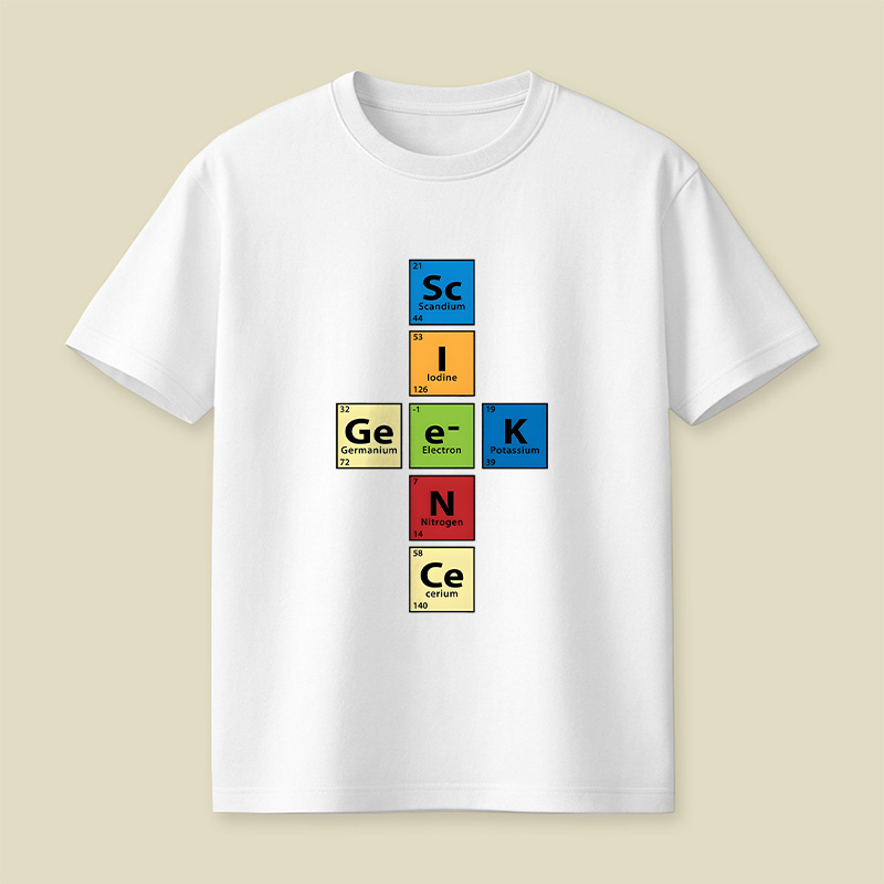 Scigeek Nerd Periodic Table Playful T-Shirt