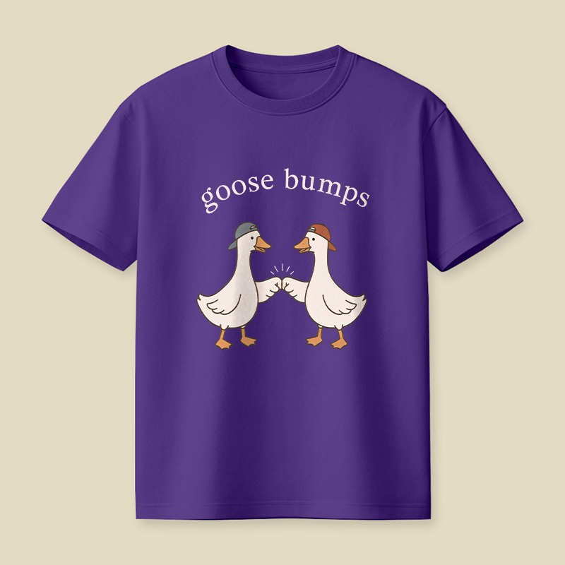 Goosebumps Geese Pun Casual Cap Wearing Playful T-Shirt