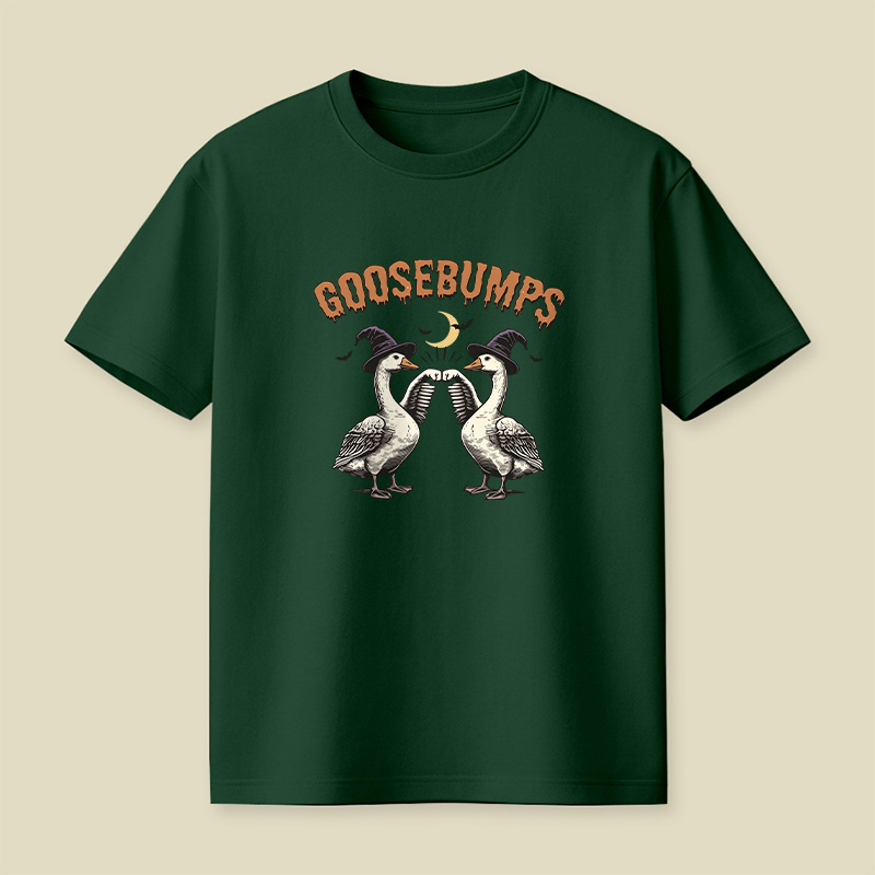 Goosebumps Geese Pun Halloween Playful T-Shirt