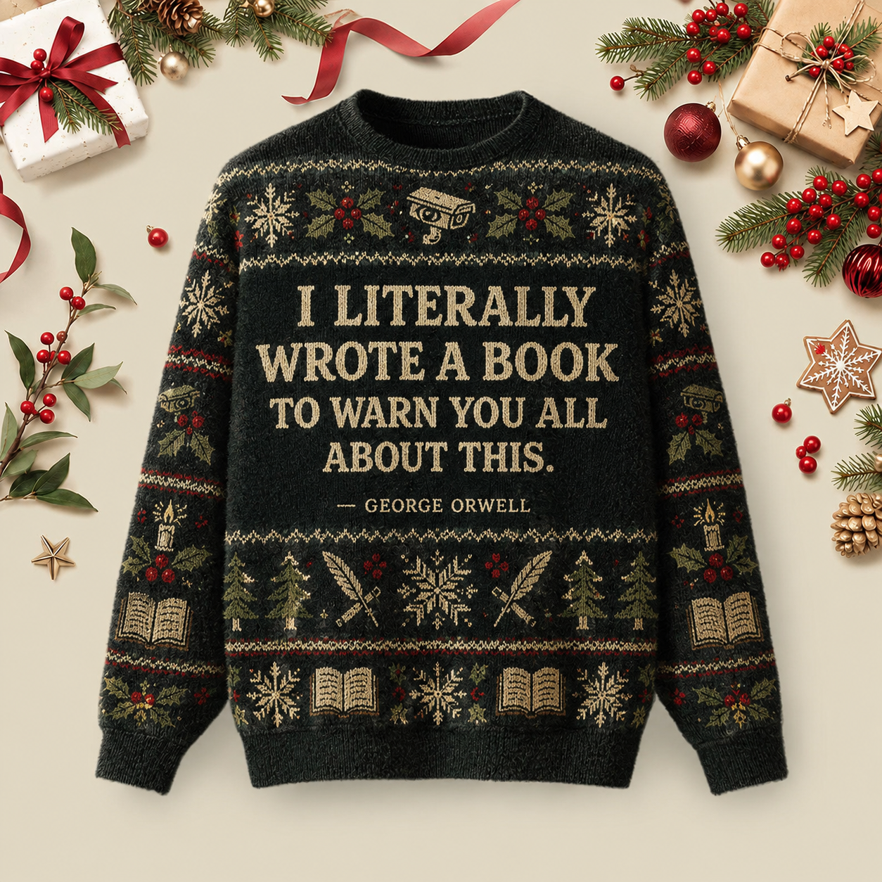 I Literally Wrote A Book To Warn Ugly Christmas Fluffy Sweatershirt
