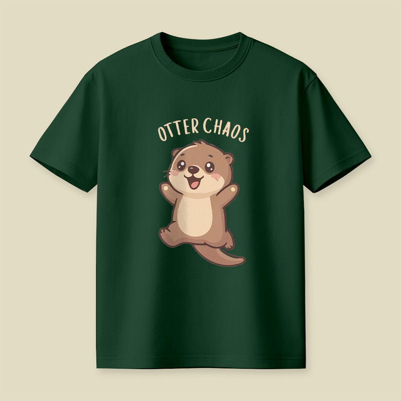Otter Chaos Happy Otter Cartoon Playful T-Shirt