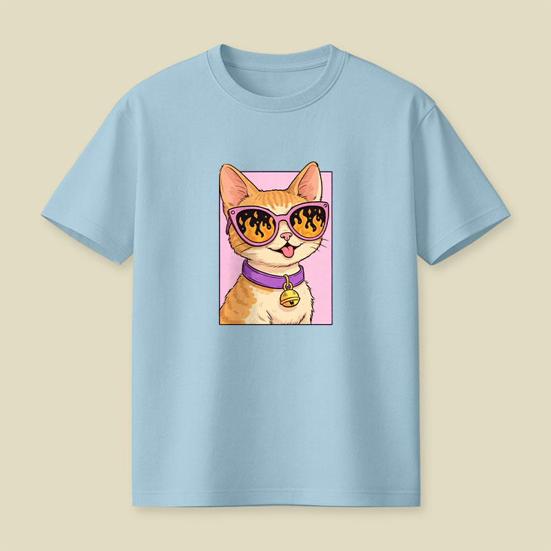 Cat Watching The World Burn Playful T-Shirt