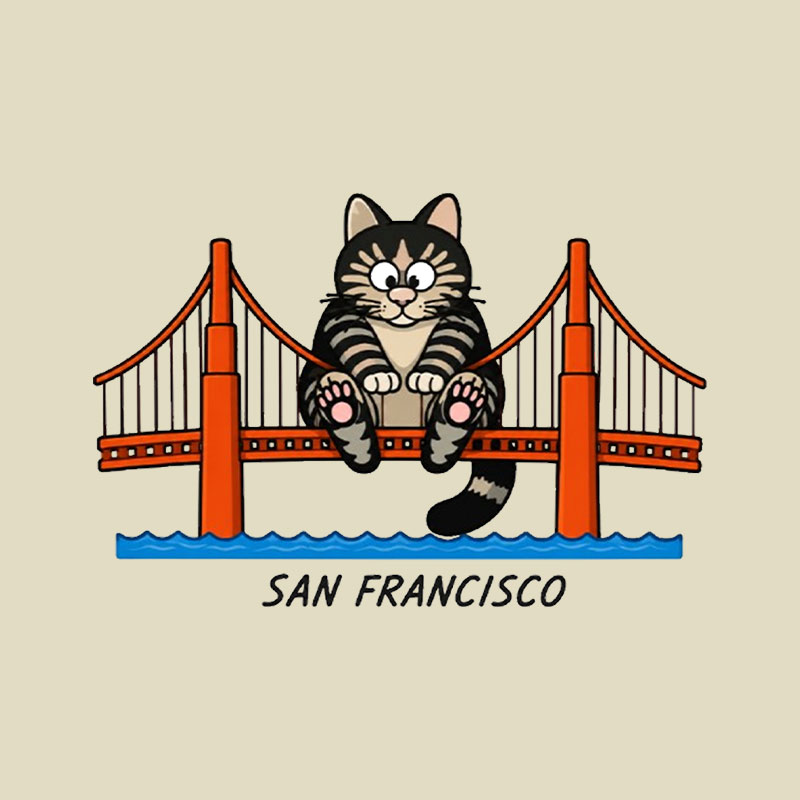 San Francisco Cat Playful T-Shirt