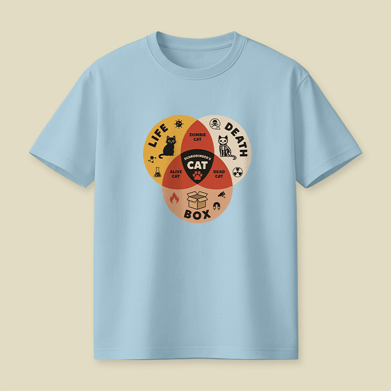 Schrodinger Cat Venn Diagram Playful T-Shirt