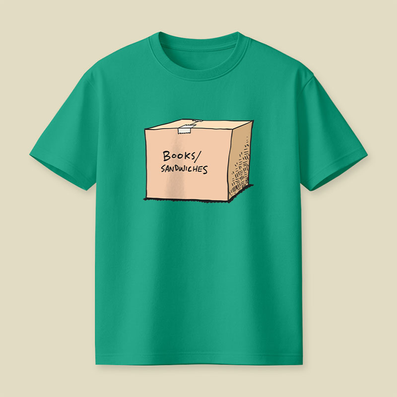 A Box Of Books Sandwiches Playful T-Shirt