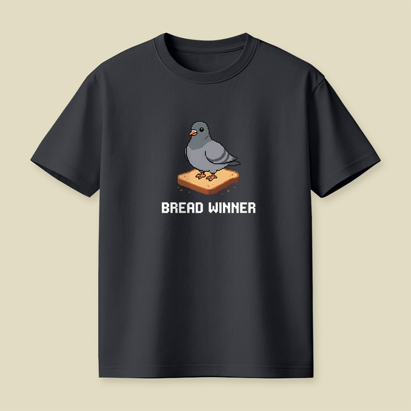 Pixel Art Pigeon On Bread Playful T-Shirt