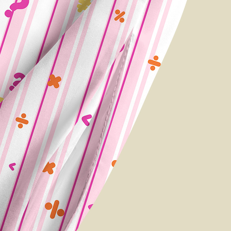 Retro Math Symbol Pink Stripe Playful Maxi Dress