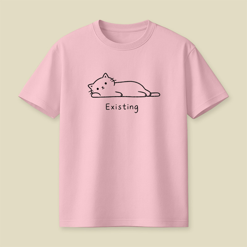 Just Existing Lazy Cat Playful T-Shirt