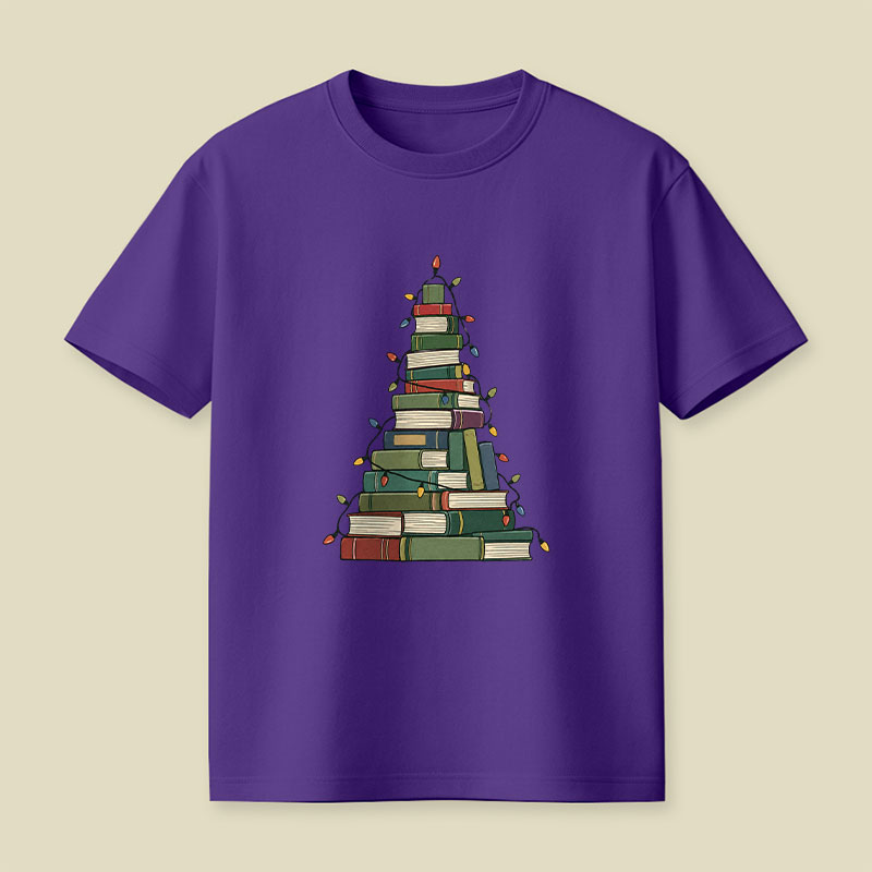 Christmas Book Tree Playful T-Shirt