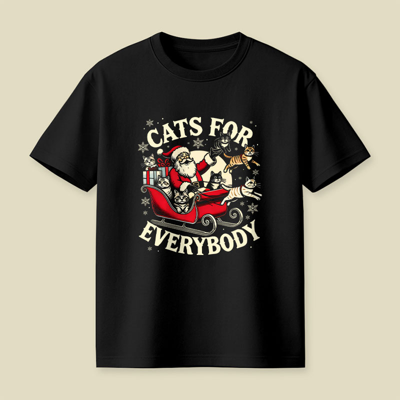 Christmas Cat Santa Cat Lover Playful T-Shirt