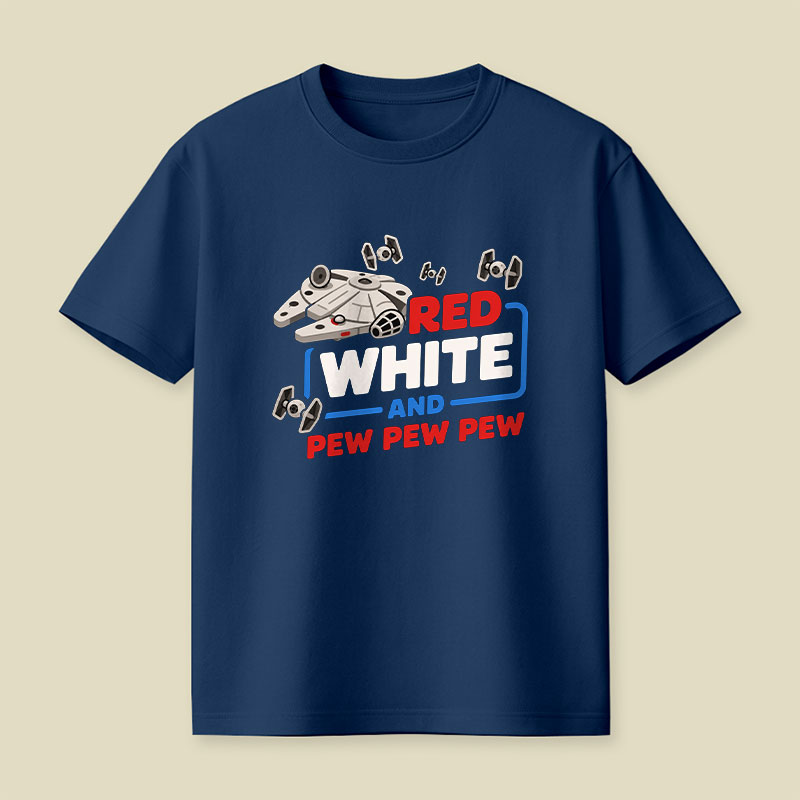 Red White and Pew Pew Playful T-Shirt