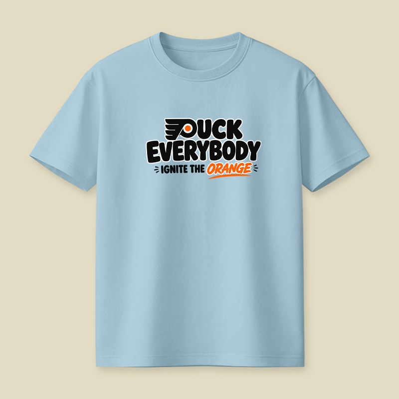 Puck Everybody Ignite The Orange Hockey Playful T-Shirt