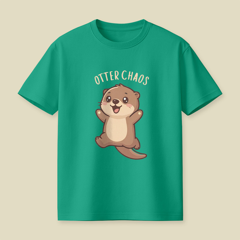 Otter Chaos Happy Otter Cartoon Playful T-Shirt
