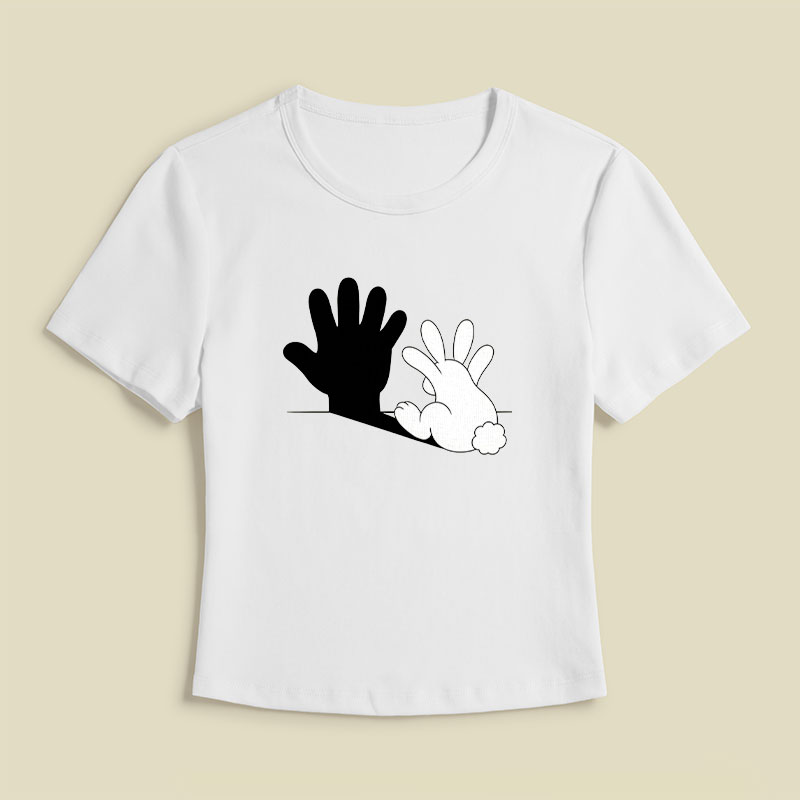 Rabbit Hand Shadow Geek Baby Tee