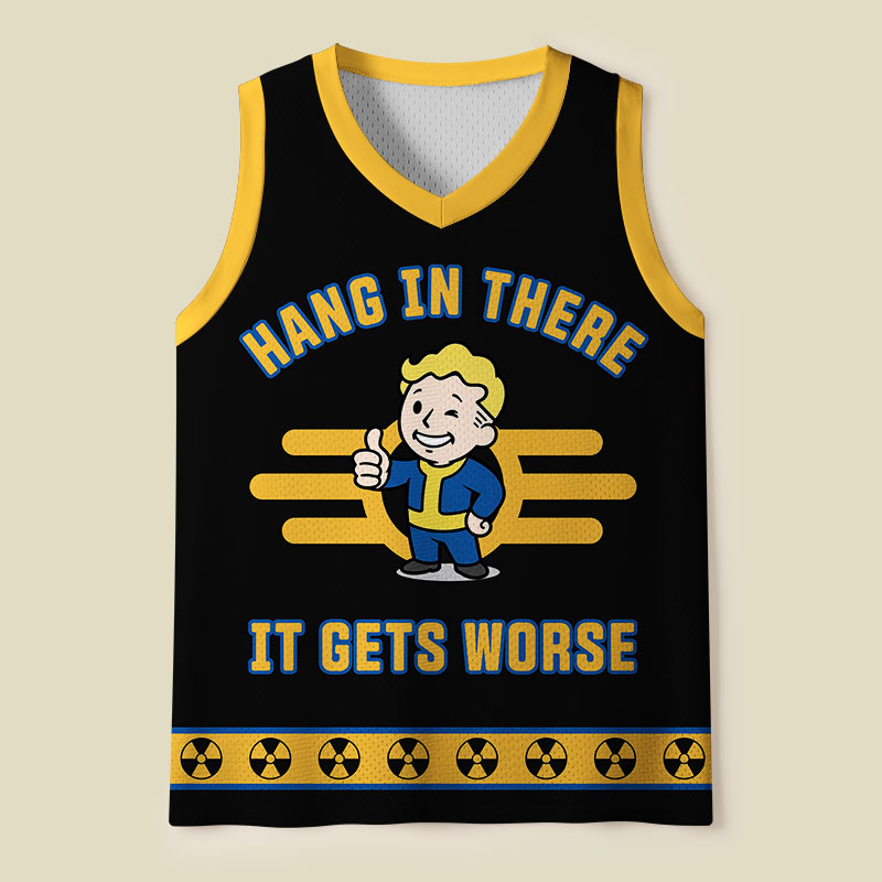 Hang In There It Gets Worse Black Mesh Tank Top