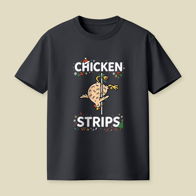 Chicken Strips Meme Christmas Playful T-Shirt